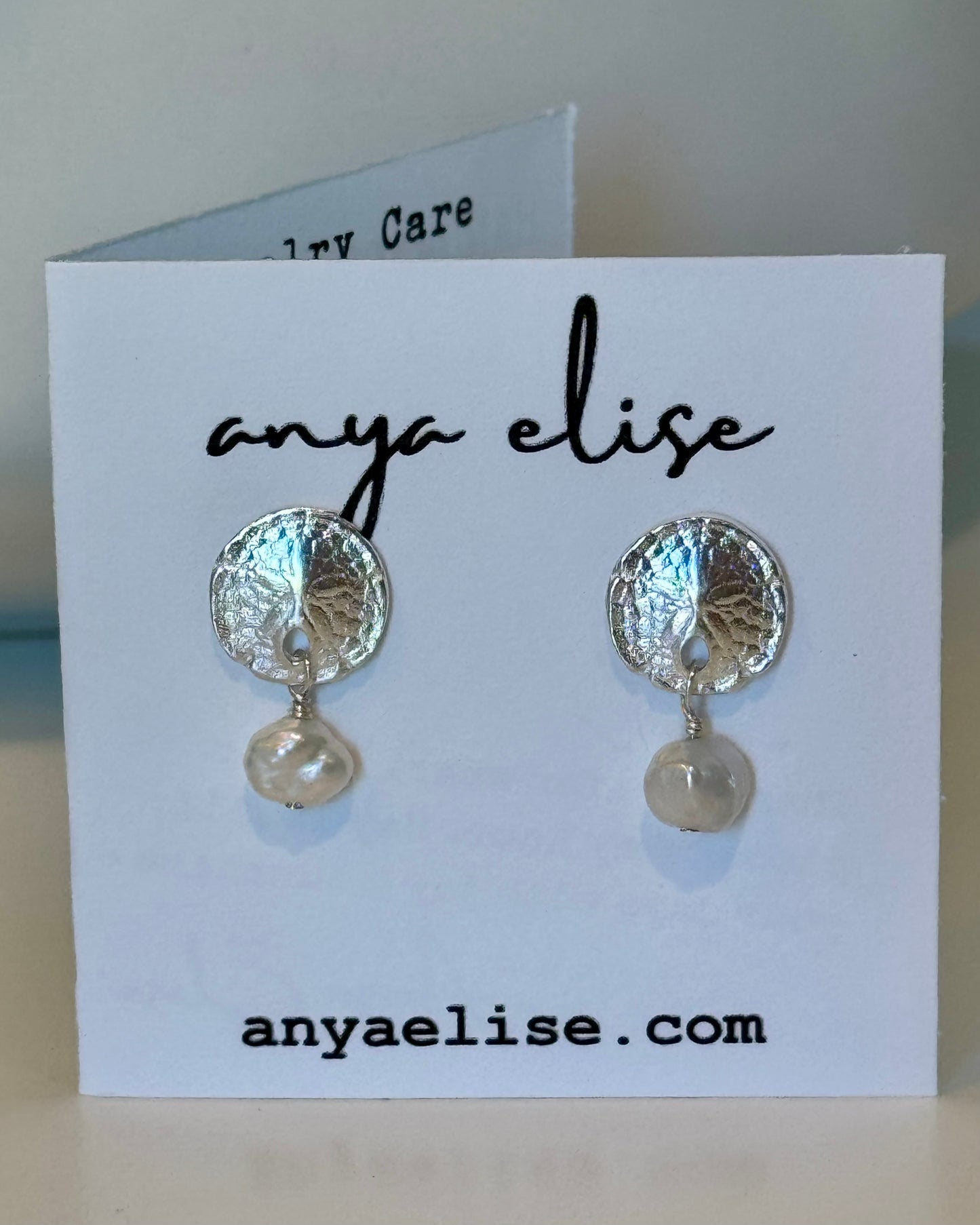 Sand Dollar Pearl Drop Earrings