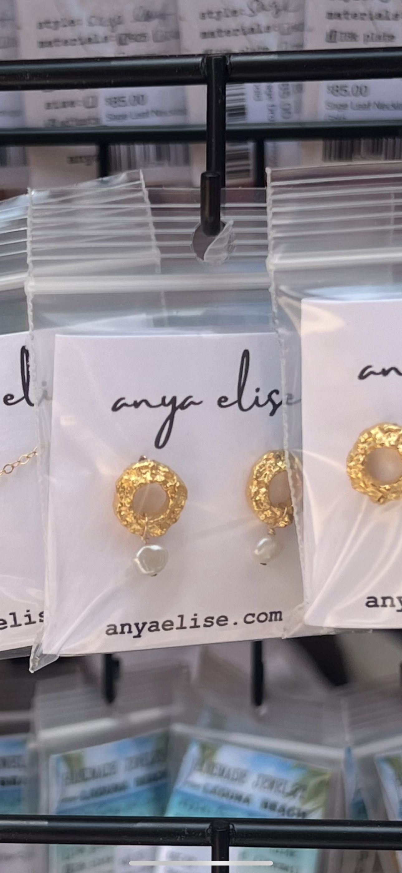 Eucalyptus Pearl Drop Earrings