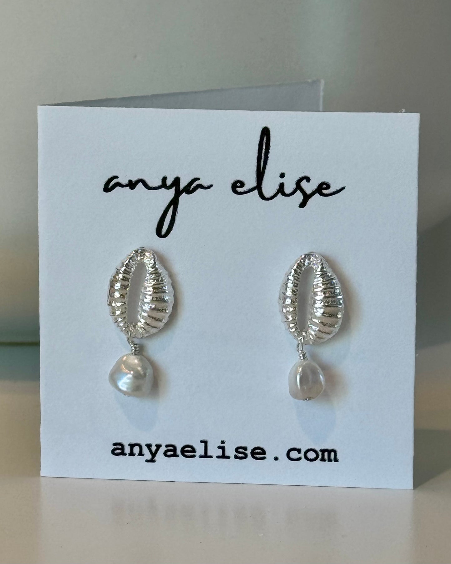 Cowrie Pearl Drop Earrings