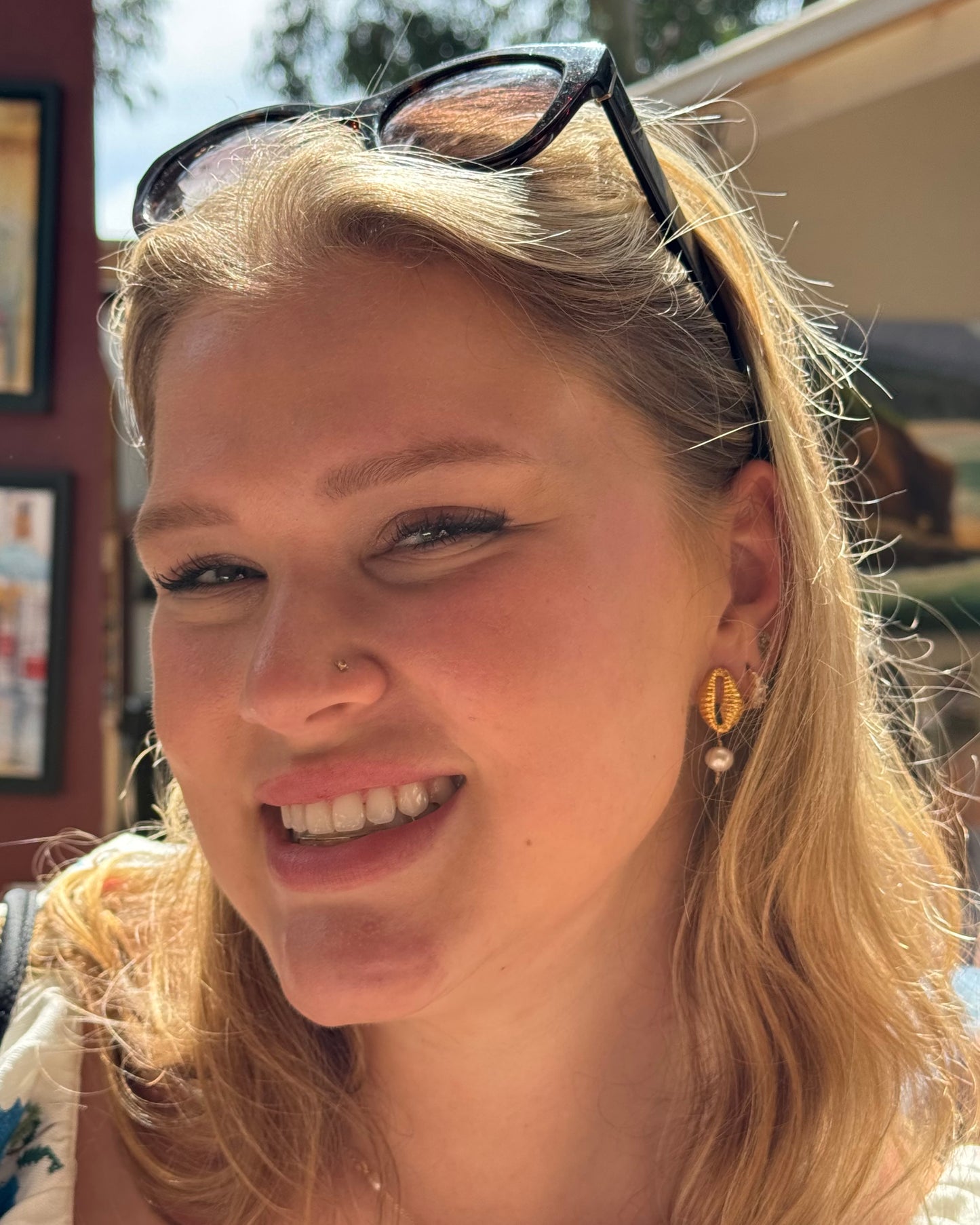 Cowrie Pearl Drop Earrings